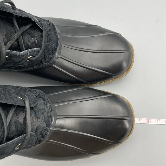 NEW Sperry Women’s Saltwater Cheetah Duck Boots Black Size 7.5 - Picture 7 of 10